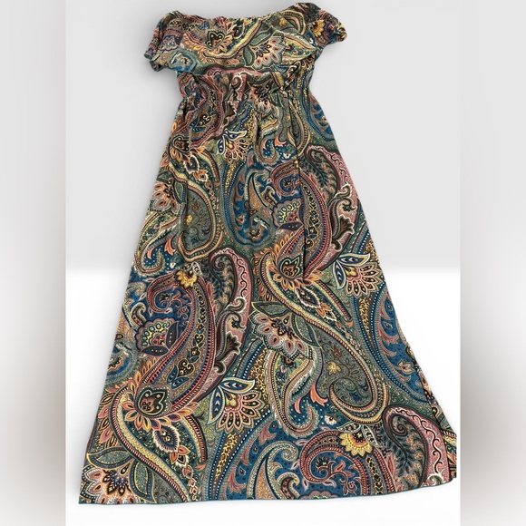 Ashley Stewart Dresses & Skirts - Ashley Stewart Strapless Multicolor Paisley Maxi Dress - Size 12 EUC